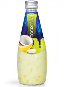 OEM Coconut milk with  banana flavor 290ml glass bottle 
