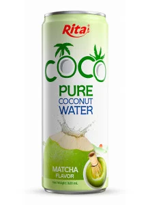 320ml Alu-can Coco 100% Coconut Water Matcha Flavour