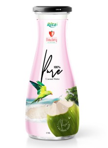 OEM Coconut water with strawberry 1L_Glass bottle