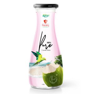 Coconut water with strawberry 1L Glass bottle