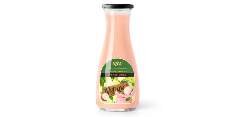 Fruit juice lychee 1L Glass bottle pure and natural