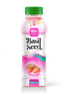 Healthy Nutritious Basil seed drink strawberry