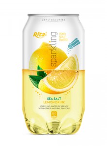OEM Pet can 350ml Sparkling drink with lemon  flavor