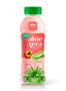 Aloe vera with pulp drink apple flavor