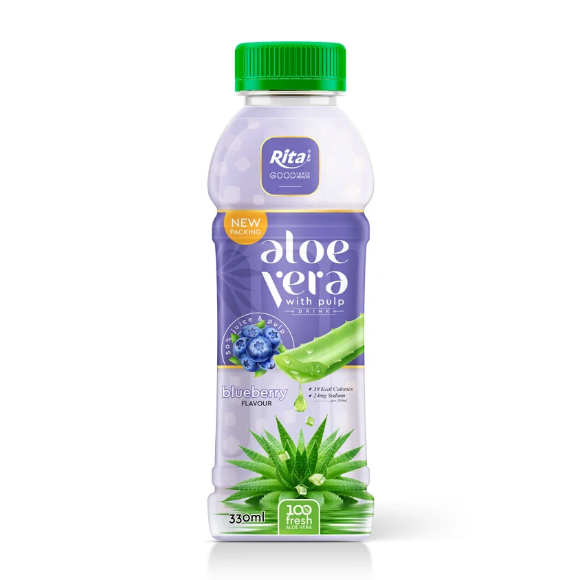 330ml Aloe vera with pulp drink blueberry flavor - OEM Manufacturing  Beverages