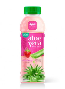 Pet bottle 330ml Aloe vera with pulp drink strawberry flavor