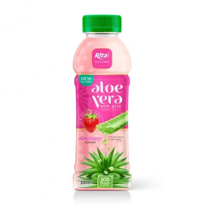 Petbottle330ml Aloevera with pulpdrink strawberry flavor 1