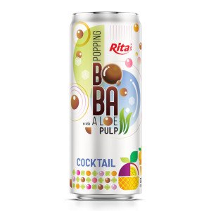 Popping Boba drink with Aloe vera Pulp and coctail fruit 320ml
