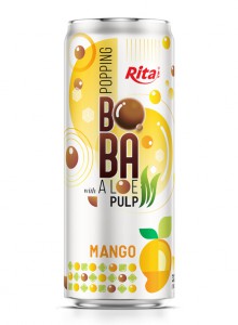 Wholesale 320ml Sleek Can Mango Flavored Bubble Tea