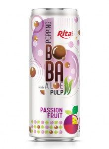 Popping Boba drink with Aloe vera Pulp and passion fruit 320ml