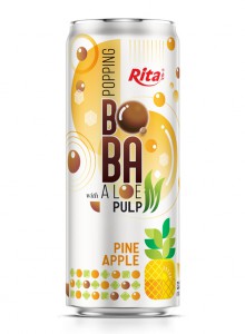 Popping Boba drink with Aloe vera Pulp and pineapple 320ml