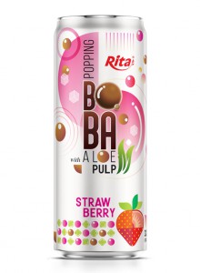 Wholesale Price 320ml Sleek Can Strawberry Flavored Bubble Tea