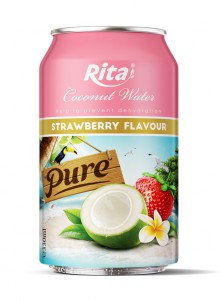 Premium Rita coconut water with strawberry 330ml short can