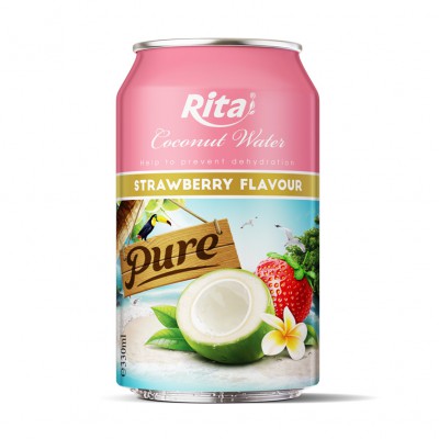 Premium Rita coconut water with strawberry 330ml short can