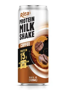 Protein Milkshake Drink Coffee Flavor 320ml Sleek Can