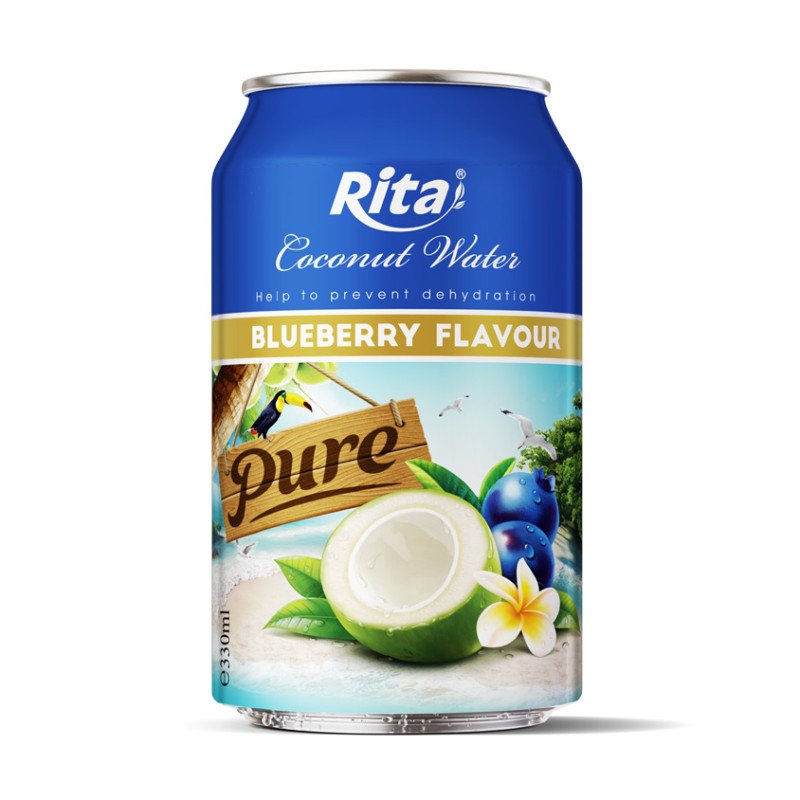 Rita coconut water with blueberry 330ml short can