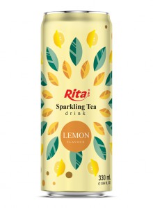 Sparkling Tea drink lemon flavor non alcoholic 330ml sleek can 1
