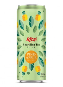 Best Sparkling Tea Drink With Pineapple Flavor 330ml Slim Can 