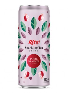 Best Sparkling Tea Drink With Pomegranate Flavor 330ml Slim Can