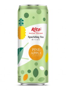 Sparkling Tea Drink With Pineapple Flavor 330ml Slim Can 