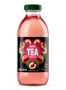 Tea Drink with Peach Flavor 500ml Glass Bottle