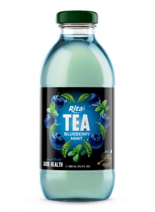 Tea Drink with Blueberry Mint Flavor 500ml Glass Bottle