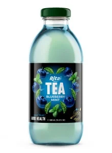 Tea Drink with Blueberry Mint Flavor 500ml Glass Bottle