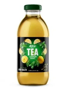 Tea Drink with Lemon Mint Flavor 500ml Glass Bottle