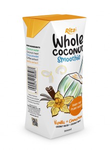Wholesale 200ml aseptic box coconut smoothie vanilla and cinnamon