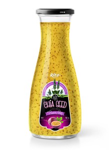 OEM Wholesale glass Chia Seed drink plus passion flavour 1L