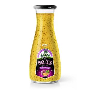 Wholesale glass Chia Seed drink plus passion flavour 1L