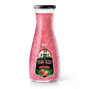 Wholesale glass  Chia Seed plus strawberry flavour drink 1L
