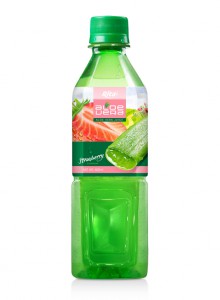 Healthy Aloe Vera Strawberry Flavor 500ml Green Pet Bottle