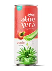 Aloe Vera with Pulp Apple Flavor 250ml Can