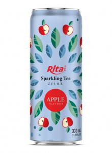 Best Sparkling Tea Drink With Apple Flavor 330ml Slim Can