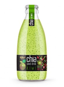 Chia Seed Drink With Kiwi Flavor 250ml Glass Bottle