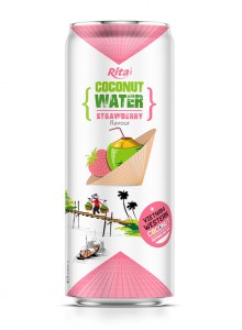 OEM cheap price coconut water with strawberry flavour 330ml