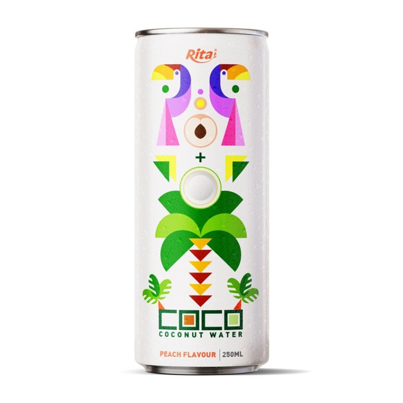 coconut water with peach flavour250mlcan