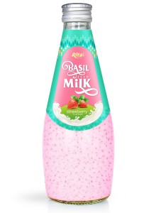 Fruit juice brands strawberry with Basil seed Milk 290ml
