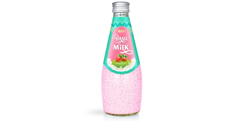fruit juice brands strawberry with Basil seed Milk 290ml