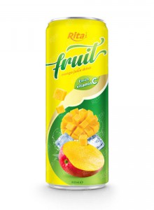 OEM fruit mango juice enrich vitamin C in 320ml can