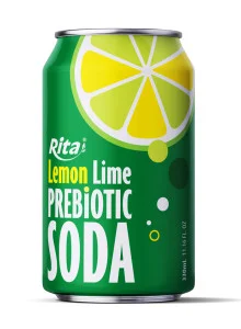 Lemon Lime Prebiotic Soda 330ml short can