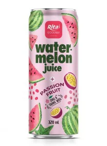 Wholesale OEM 320ml Sleek Can Rita Watermelon Juice With Passion Fruit Juice