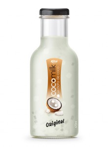 original Coconut milk with nata coco 470ml glass bottle