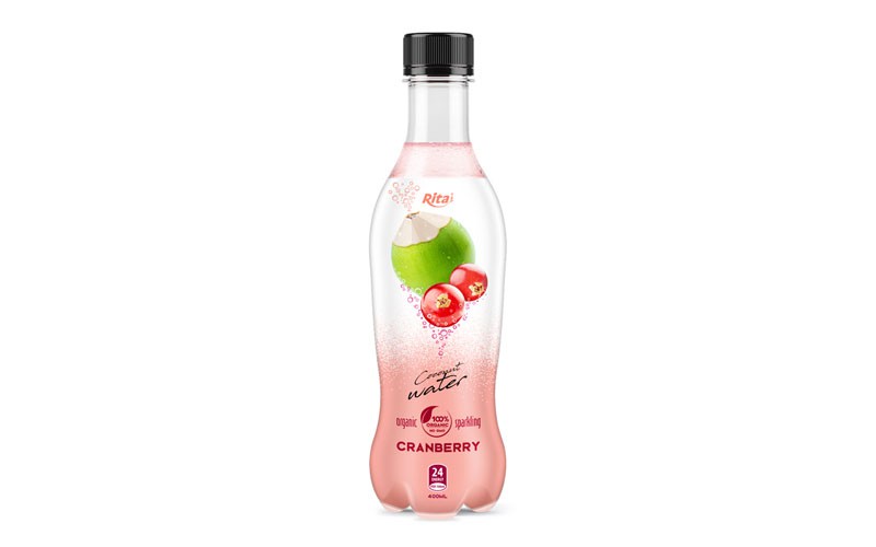 pet bottle 400ml spakling Coconut water caranberry web