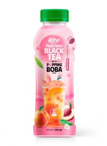 Manufacturers Popping Boba Black Tea With Peach Flavor