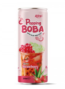 popping Boba bubble strawberry with aloe vera pulp 250ML