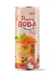 popping boba bubble fruit PEACH TEA  250ML