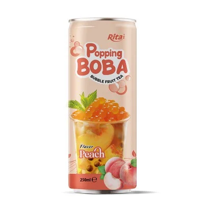popping boba bubble fruit PEACH TEA  250ML