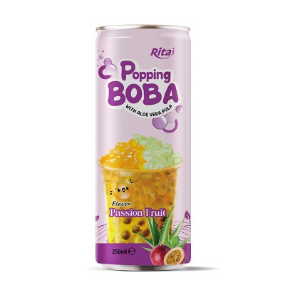 popping boba bubble passion fruit aloe vera juice 250ML